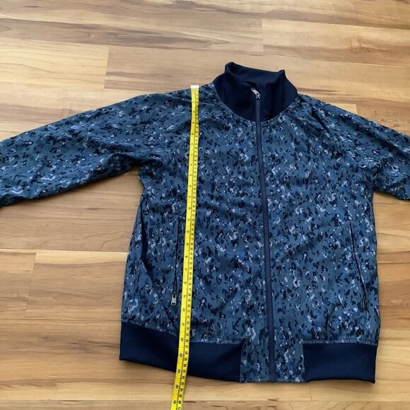 Athleta Brooklyn Bomber Jacket Captivate Chrome Blue Size Medium Lightweight - Picture 4 of 9